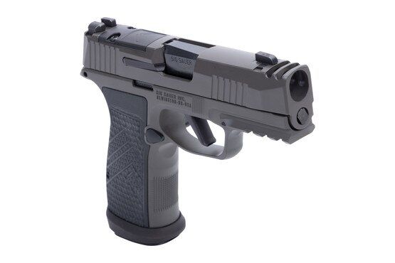 This 9mm pistol features a two port Integrated expansion chamber.